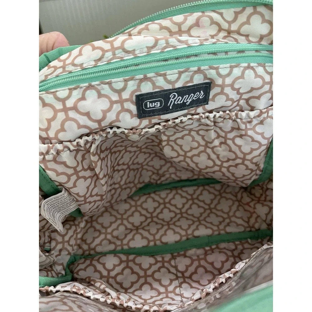 LUG PURSE BAG crossbody Straps AND Wallet SET Green Pink Flamingo Palm Tropical